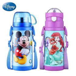 Disney Thermos Детская Поильник с трубочкой из нержавеющей долговечной стали Вакуумная бутылка для воды Термос двойной Применение чайник для