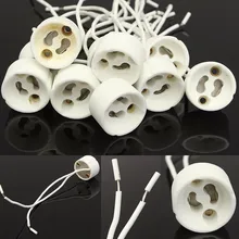 5 шт./лот GU10 основание светильника диапазон разъем Светодиодные ленты Разъем для галогенные Керамика освещение, грушевидные лампочки держатель База провода