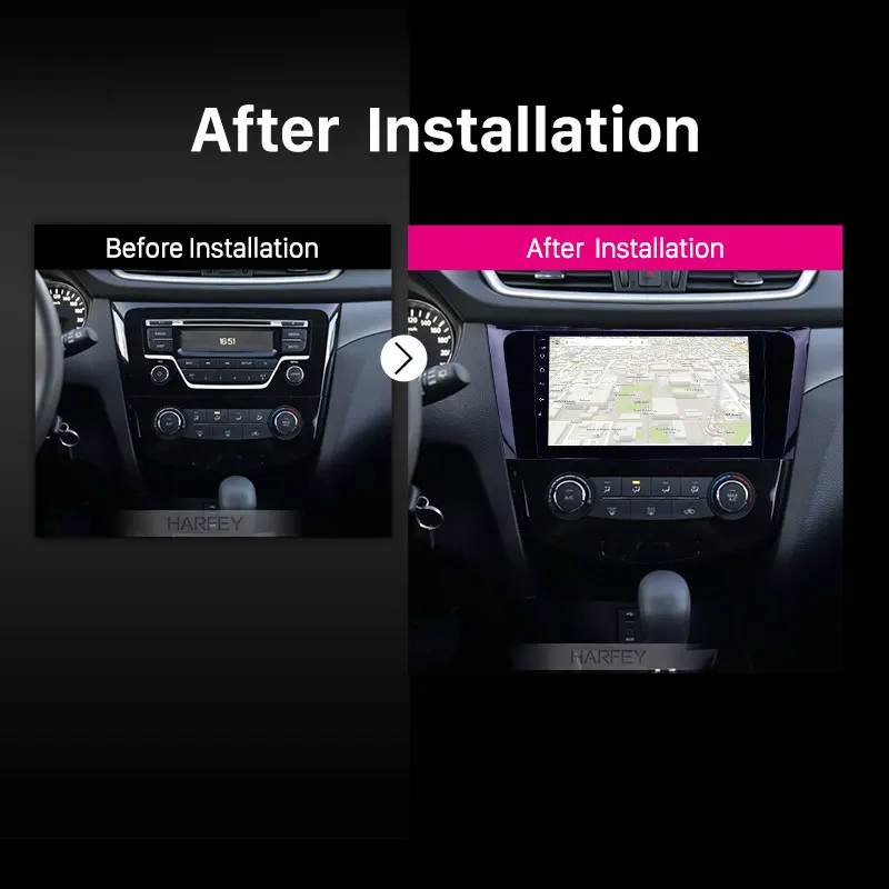 Discount Harfey 9" Android 6.0/8.1 Car Radio For 2013 2014 Nissan X-Trail Stereo Head Unit support Wifi 4-core 1G Multimedia Player 5
