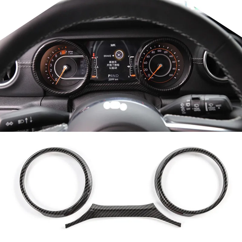 

Carbon Fiber Dashboard Decorative Frame Cover Trim For 2018 Jeep Wrangler JL