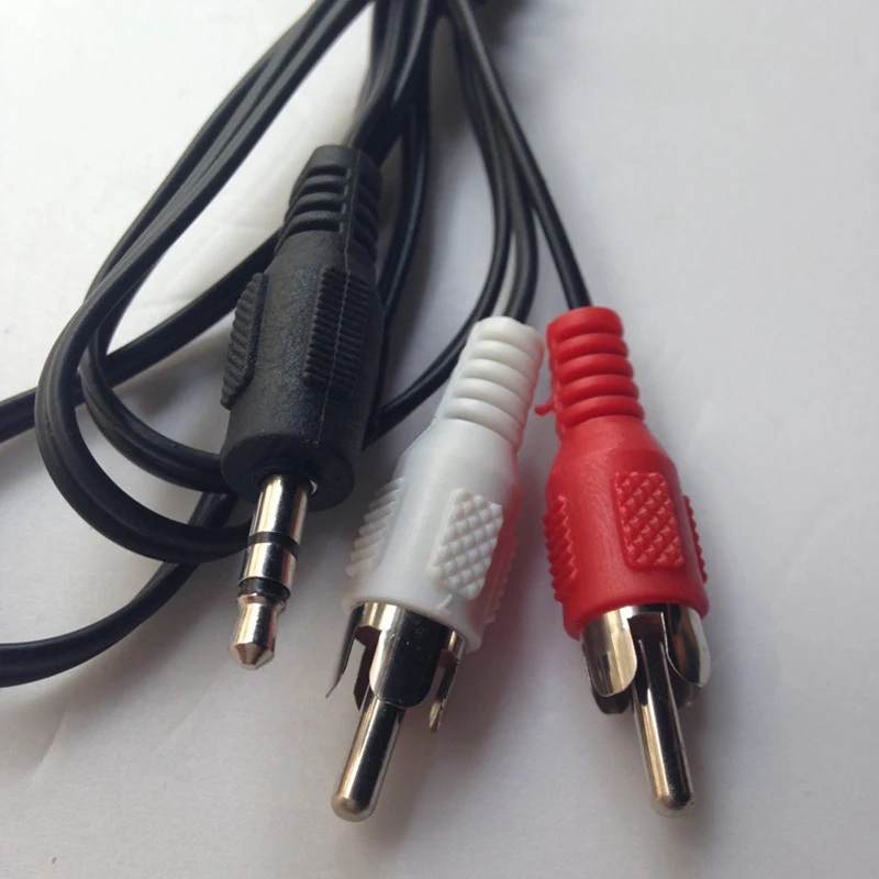 Аудиокабель 1 м с разъемом 3 5 Jack на 2 RCA Папа папа разъем 2rca мм AUX стерео аудио