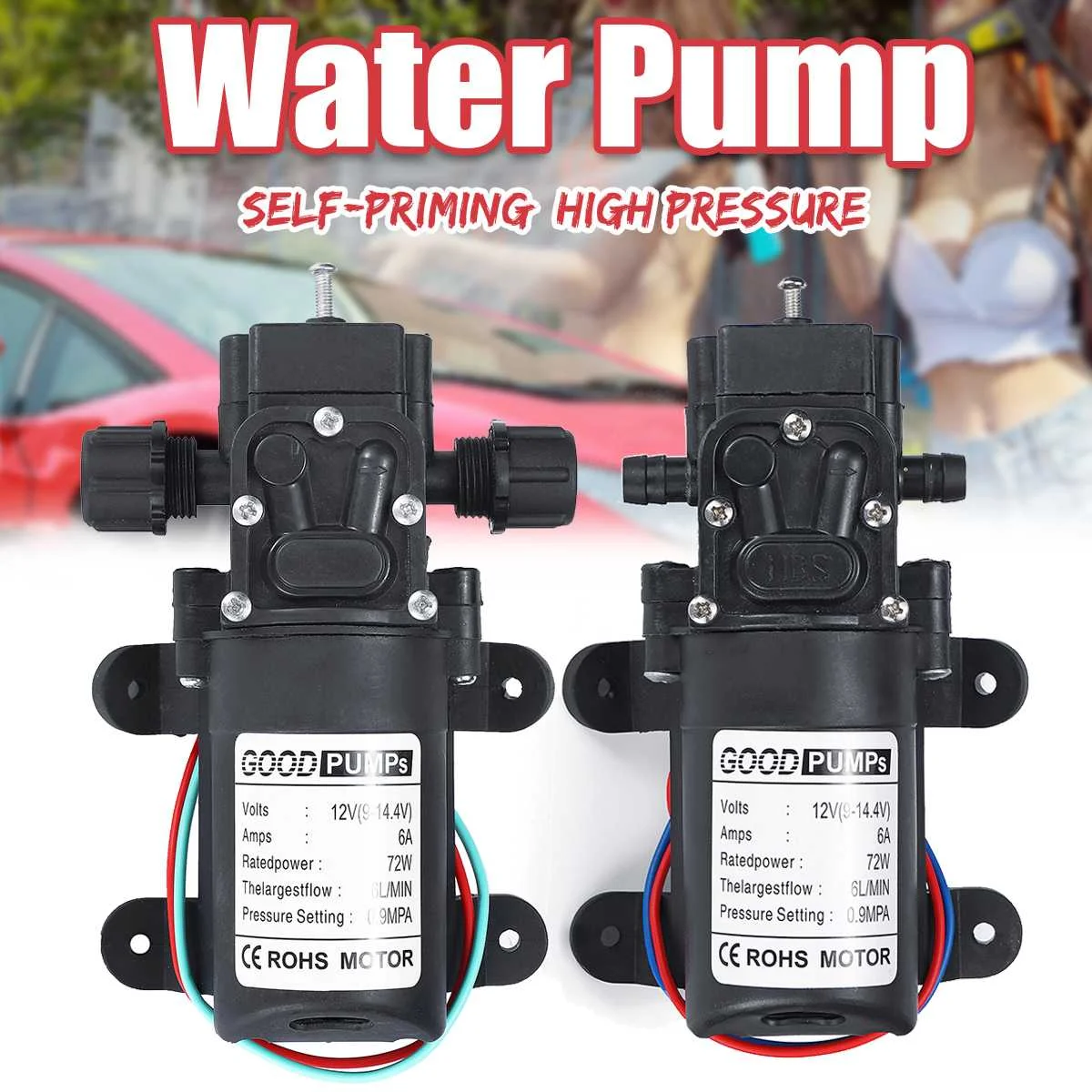 70W 6Lpm Diaphragm Reflux Type High Pressure Mini Water Pump Automatic