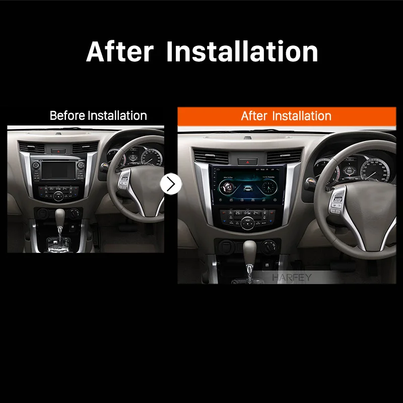Автомагнитола Harfey Android 9 0 для 2011 2016 Nissan NAVARA Frontier NP300 Renault Alaska дюйма AUX