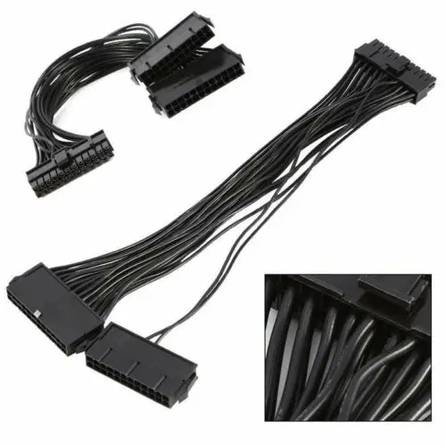 

Dual-PSU ATX Adapter ATX Power Supply Connector Splitter 24-pin To Dual 24pin WB