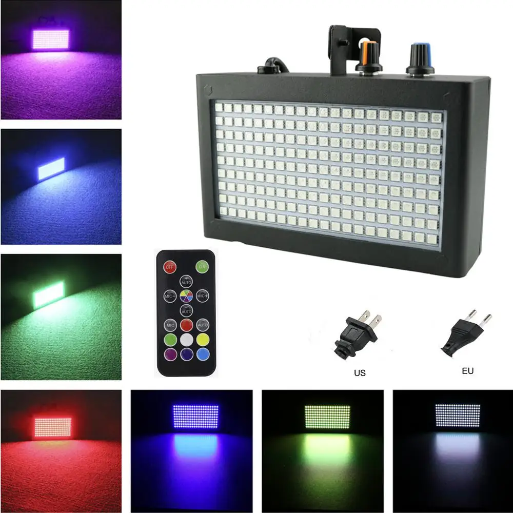 

180 LEDs Strobe Flash Light Portable Auto Running Sound Control Speed Adjustable for Stage Disco DJ Party Wedding Lighting