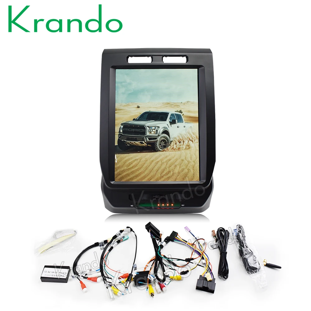 Excellent Krando Android 6.0 12.1" Tesla Vertical touch screen car dvd gps  for FORD F150 2015-2017 gps radio navigation multimedia system 1