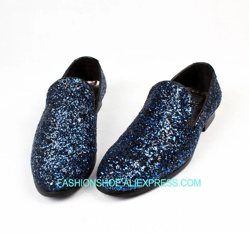 

Shinny Sequins T Show Mens Loafers Shoes Flats Slip on Dress Wedding Shoes British Style Mens Driving Boats Cozy Casual Shoes