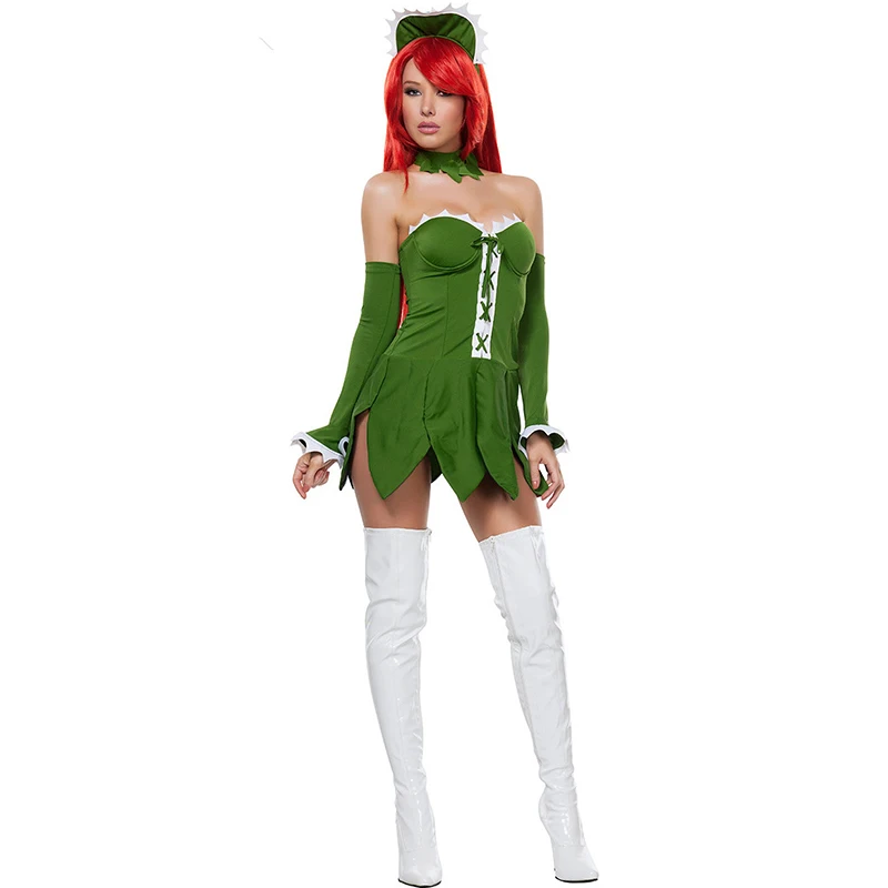 

Halloween Carnival Adult Tinker Bell Costume Forest Green Elf Fairy Tales Cosplay Party Fancy Dress