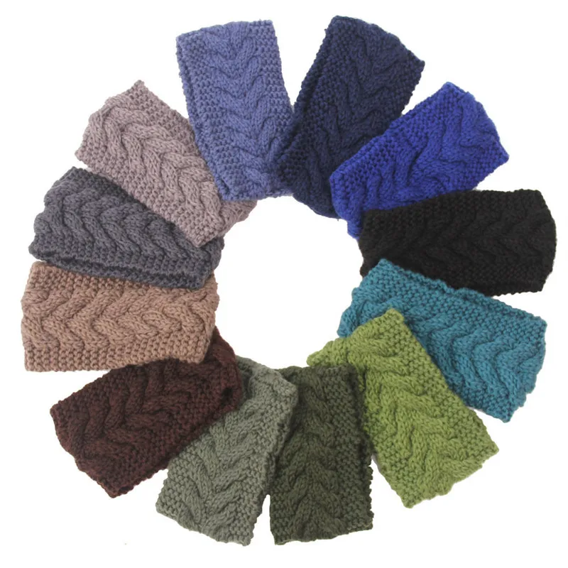 

Crochet Turban Headband for Women Warm Bulky Crocheted Headwrap Knitted Ear Warmer Head Wrap