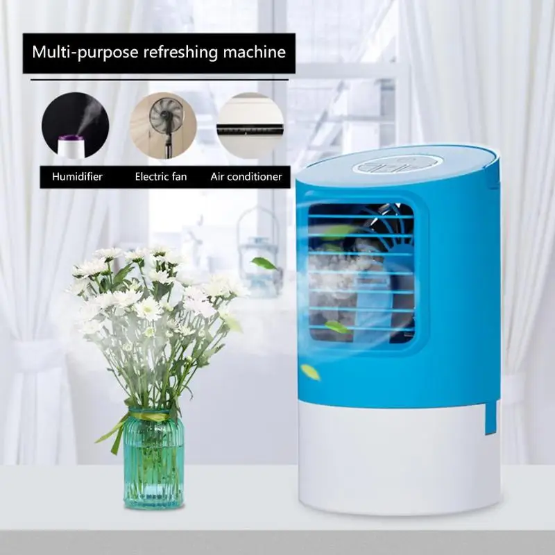 

400ml Mini Portable Air Conditioner Humidifier Purifier 7 Colors Light Desktop Air Cooling Fan Timing Air Cooler Fan for Home