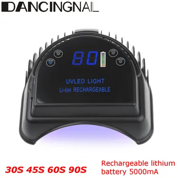 

110-220V 64W 32 LED UV Nail Lamp Light Gel Polish Nail Dryer Rechargeable Cordless LCD Display Cordless Manicure Timers New