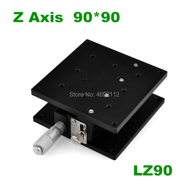 

Free shipping Z axis 90*90mm Displacement Lift Stage Manual fine tuning platform Cross rail Sliding Table 90*90mm LZ90 Z90