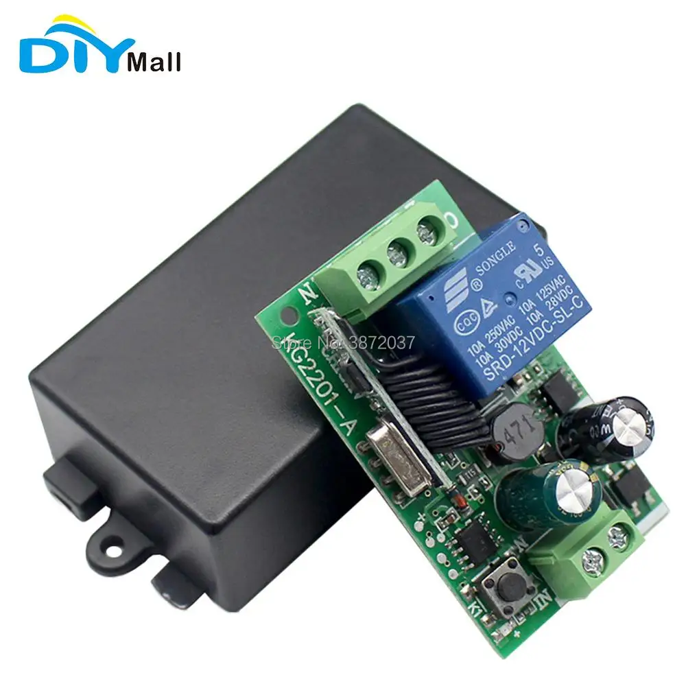 

DIYamll AC 85V 110V 220V Wireless Switch 1CH Relay Receiver Module for RF 433Mhz Remote Controls