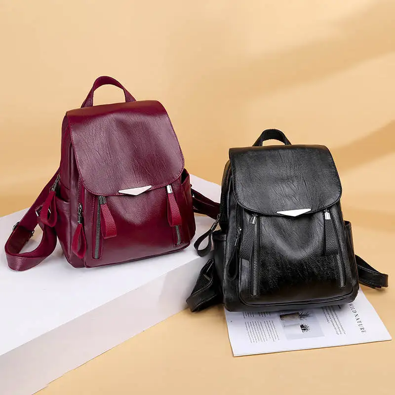 

TULADUO Fashion Women Backpack High Quality Youth Leather Backpacks for Teenage Girls Female School Shoulder Bag Bagpack Mochila