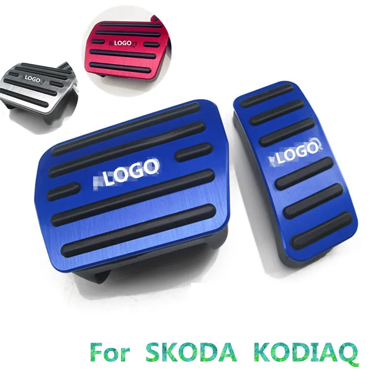 

Aluminum Alloy Car Accelerator Fuel Gas Brake Pedal Clutch Pedal AT For Skoda kodiaq 2016 2017 2018 Accelerator Cover Foot Pedal