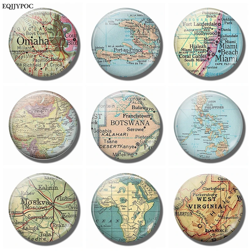 

Omaha Haiti Miami China Botswana Philippine Islands Moscow Africa West Virginia Map Souvenir Fridge Magnets Refrigerator Sticker