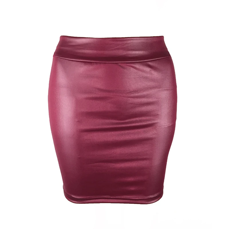 Сексуальная Женская юбка из искусственной кожи, плиссированная Женская рабочая облегающая юбка-карандаш, мини-юбка с высокой талией