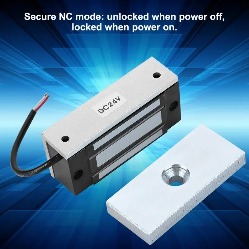 

DC24V Mini Electromagnetic Lock Electronic Magnetic Door Lock 60KG Power on Lock A