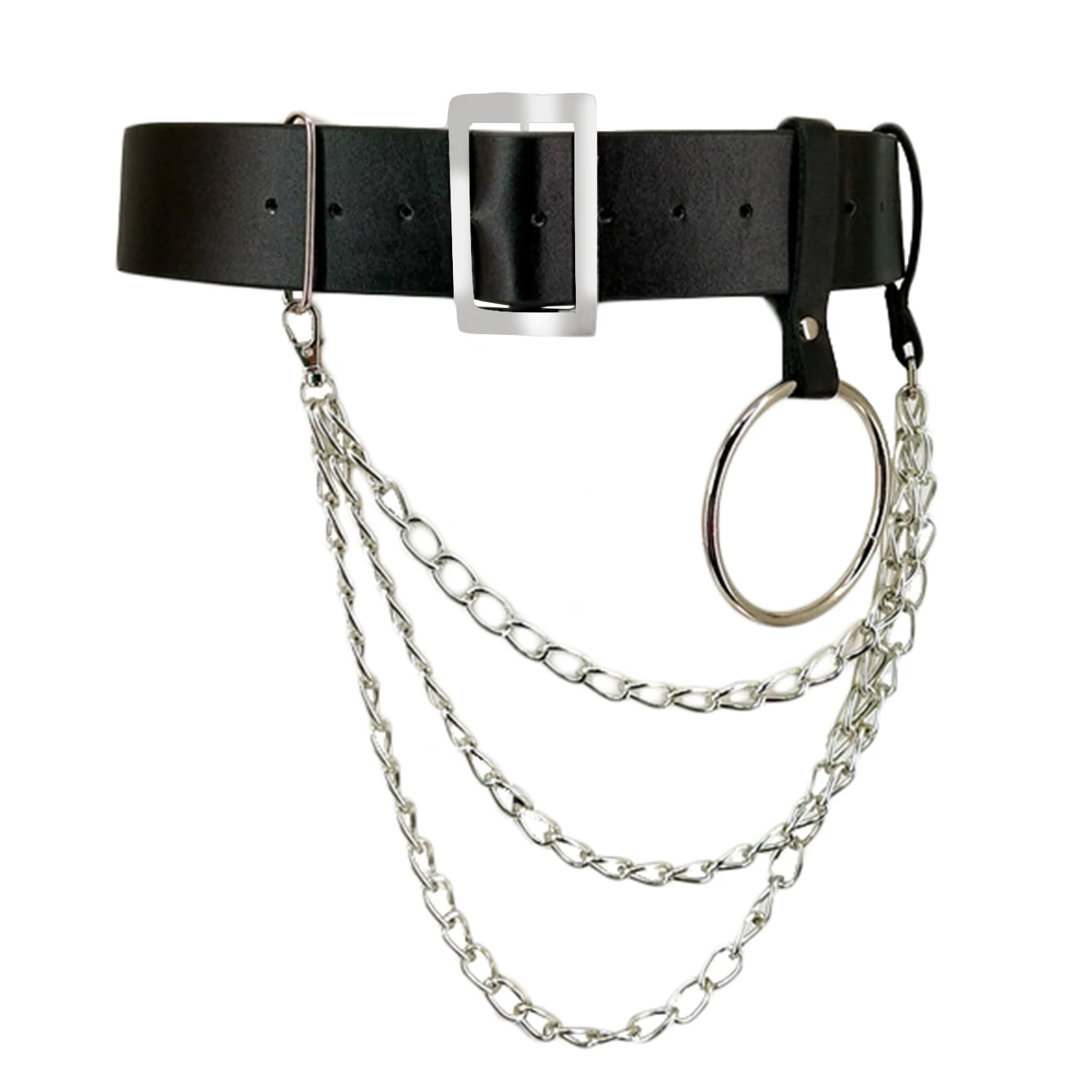 Women Pu Leather Harness Body Belts With Chain Waist Bondage Garters