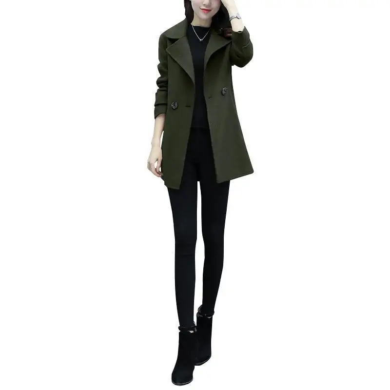 Slim Fit Para Abrigo Mujer Invierno Inverno Feminino Giacca Donna Casaco Autumn Hiver women Rok Largas Long Sleeve Woolen Coat |