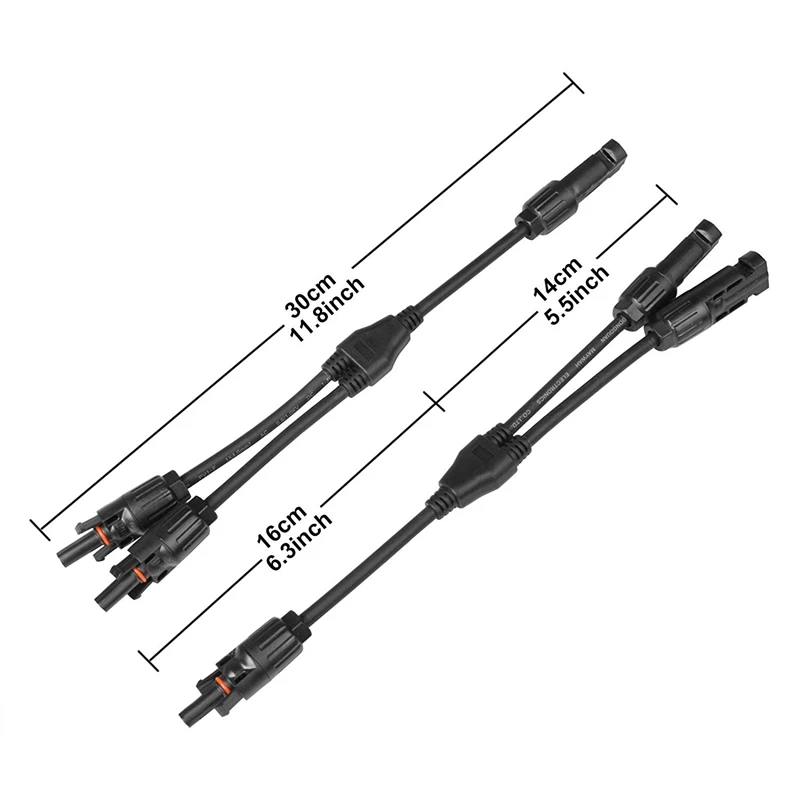 

4 Pair MC4 Solar Y-Connector With Cable Length 30Cm Mc 4 M / F Plug Socket Plugs Connection Cable Connectors Cable For Paralle