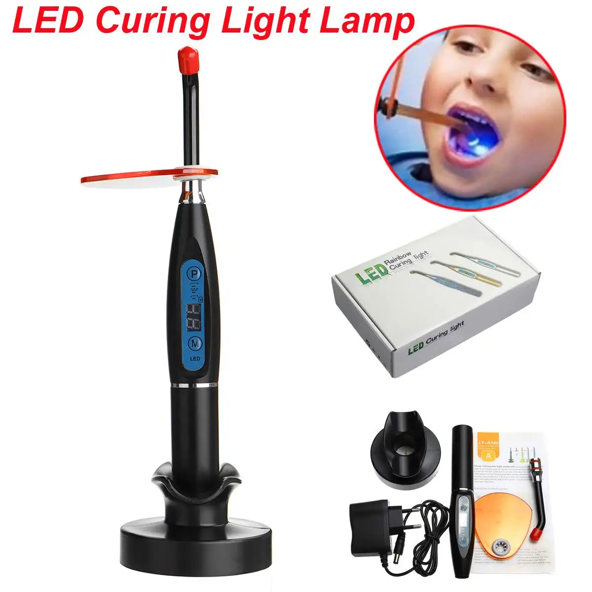 

5W Dentist Dental Cordless Wireless LED Curings Light Lamp Random Color LED 2200mAh Dental Tools