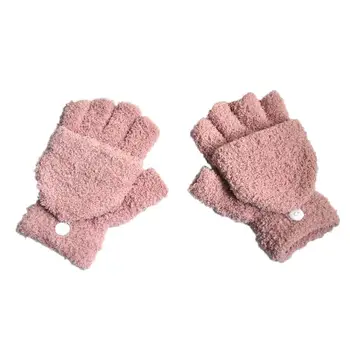 

Girls Women Ladies Hand Wrist Warmer Winter Fingerless Gloves Mitten Glove For Women Elegant Warm Female Gloves Coral Velvet