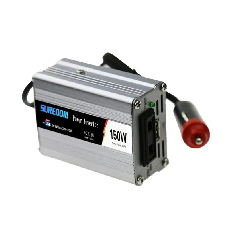 

150W Car Power Solar Inverter DC 12/24V to AC 110/220V Sine Wave Converter