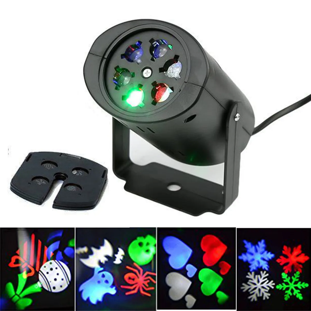 

CLAITE 4W 16 Patterns RGB LED Laser Light Projector Lamp Disco Stage Party Effect Lighting For KTV Party Home Indoor Decoration