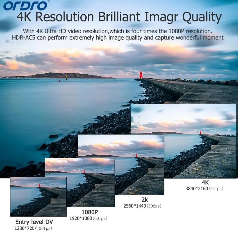 Ordro AC5 в формате 4 K UHD цифровой видео фотоаппаратов и видеокамер с переменным