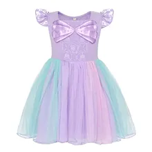 AmzBarley/платье-пачка для девочек; детский маскарадный костюм с героями мультфильмов Ариэль; детская одежда; кружевные платья с оборками и бантом для От 2 до 6 лет