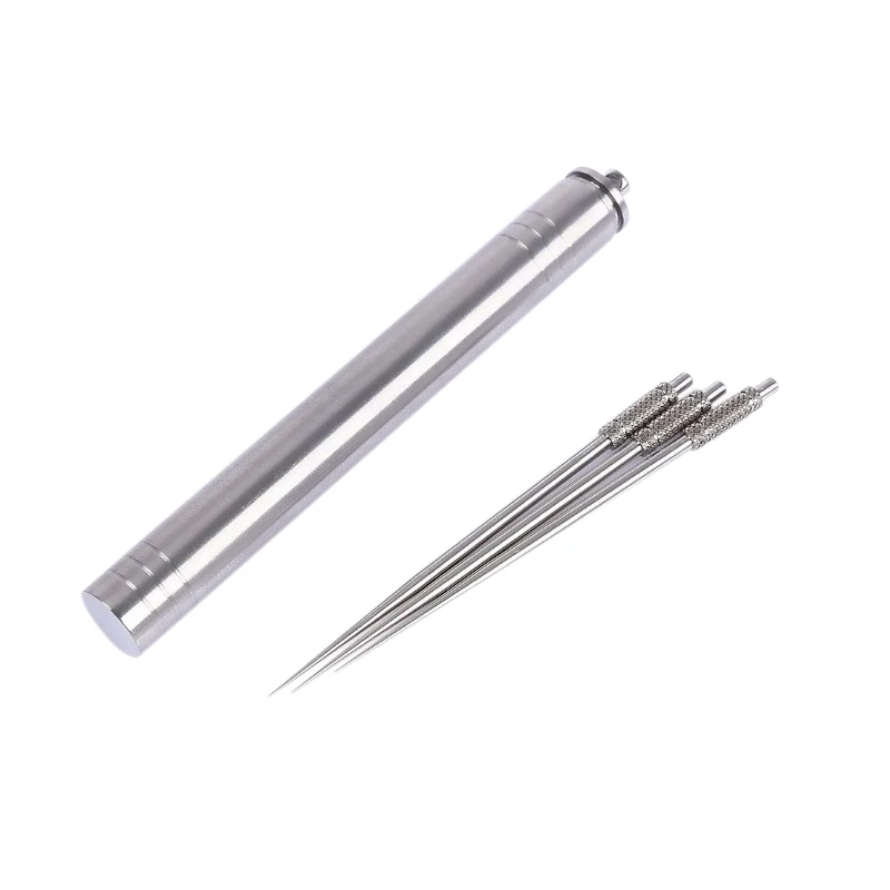 

Outdoor Portable Titanium Alloy Toothpicks Storage + Reusable [Non-toxic] Titanium Alloy Toothpick