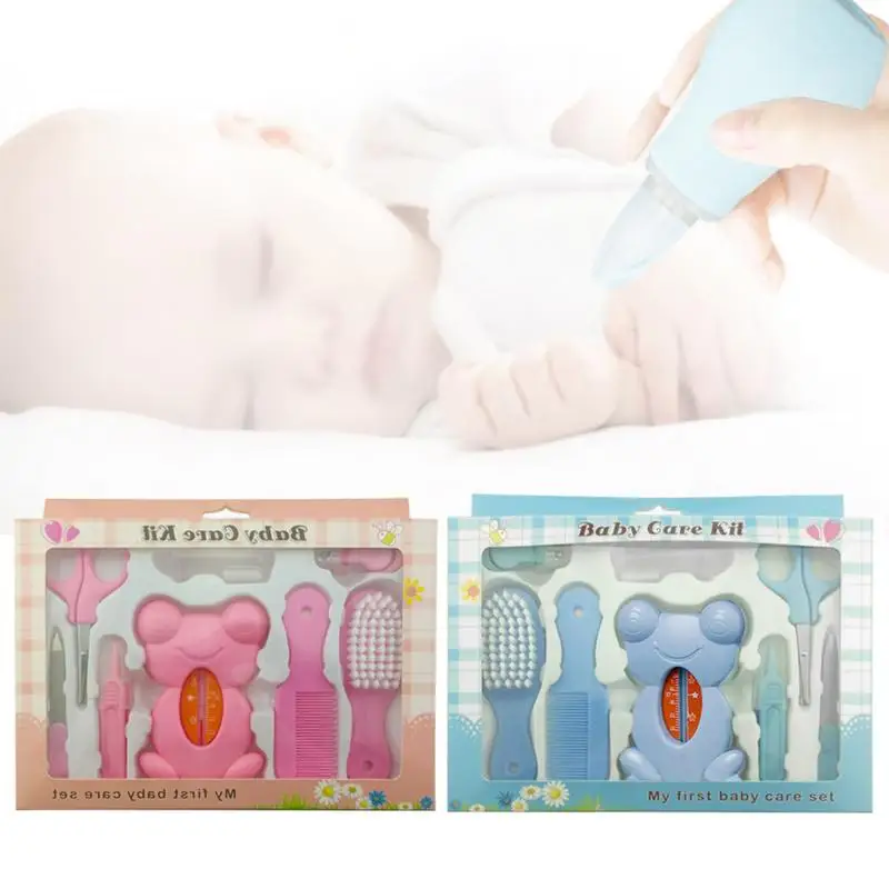 

8-in-1 Baby Manicure Set For Newborn Toddler Nail Care Kit With Case Infant Nail Clippers Scissor Thermometer Brush Tweezer Set