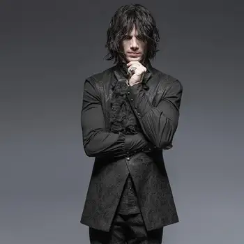 

Punk Rave Men's Gothic Stand Collar Floral Vest Y-642
