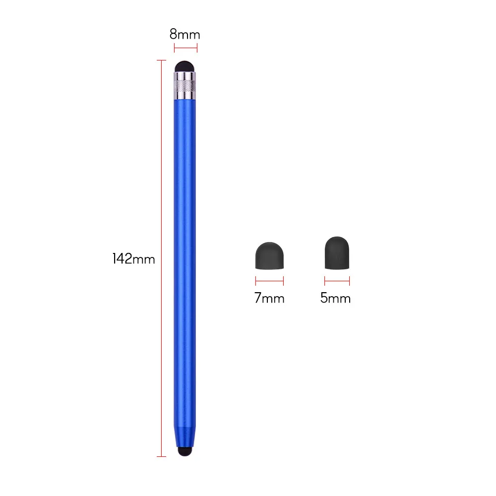 2 в 1, универсальный стилус для сенсорных экранов для всех планшетов, мобильных телефонов с 8 сменными мягкими резиновыми наконечниками, 4 шт