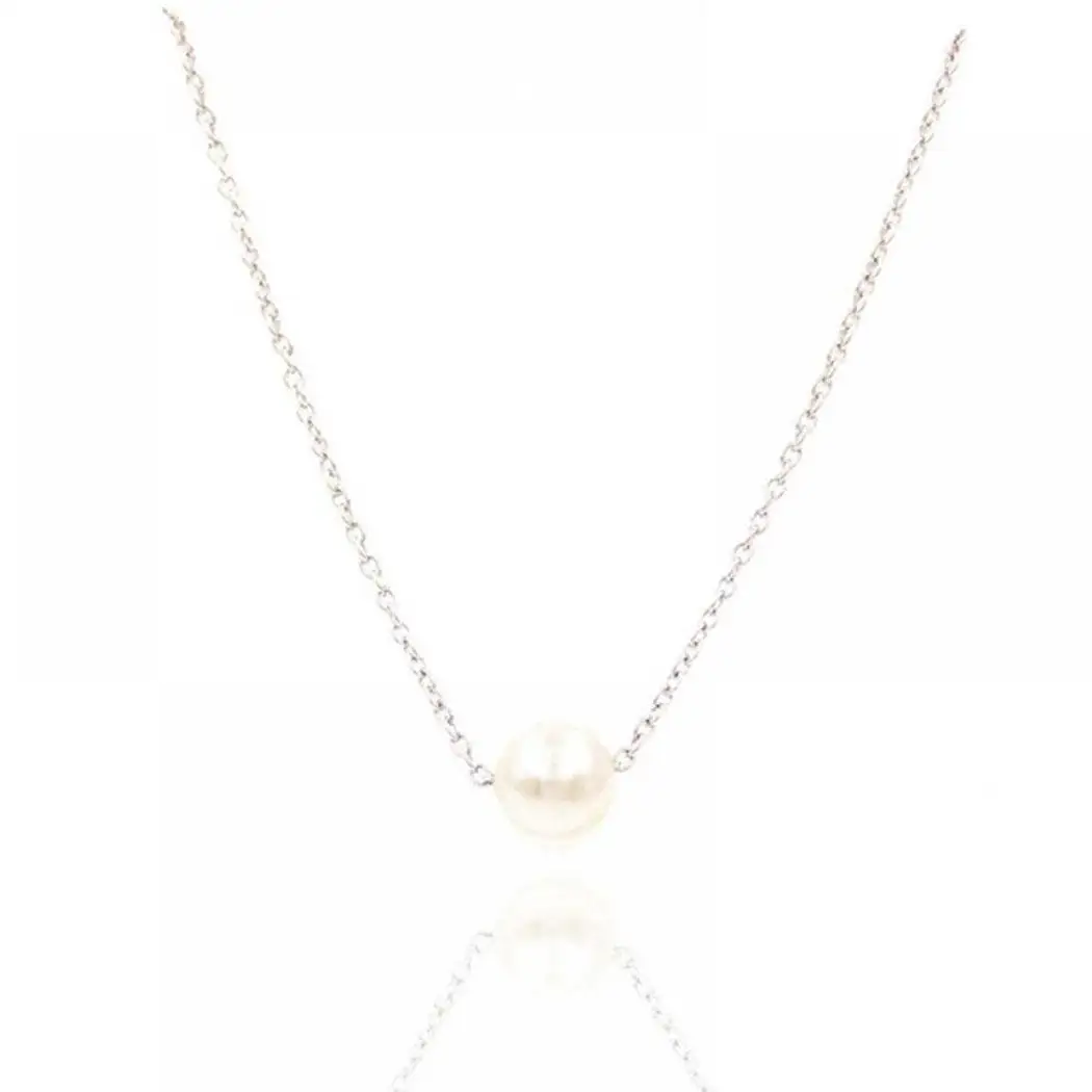 

Women Fashion Plastic Pearl Link Chain Clavicle Necklace Casual 40cm/15.8inch Choker Necklace