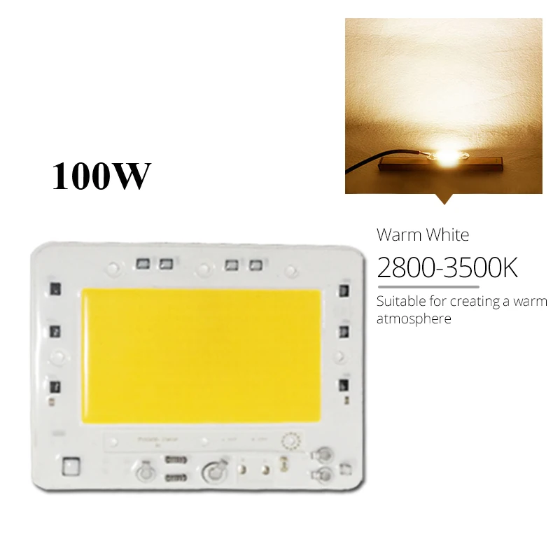 30 Вт 50 100 150 200 COB Чип лампы для DIY высокого стабилизатора тока светодиода теплый