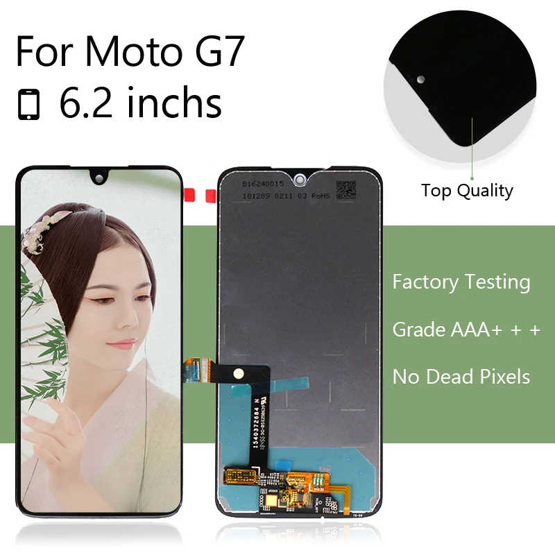 Для Motorola для Moto G7 LCD с кодирующий преобразователь сенсорного экрана в сборе Pantalla