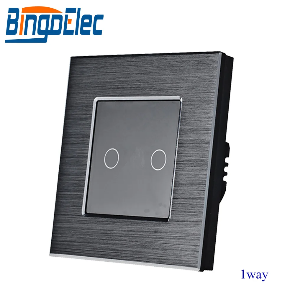 2gang 1way touch screen light switch, luxury metal switch,EU/UK