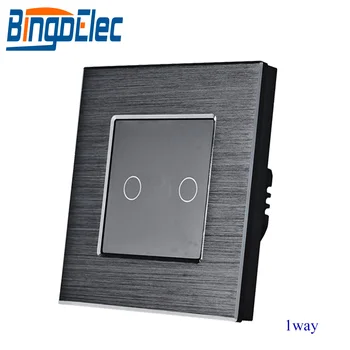 

Bingoelec 2 Gang 1 Way Touch Screen Light Switch, Luxury Metal Wall Switch,EU/UK Standard, AC110-240V,Hot Sale