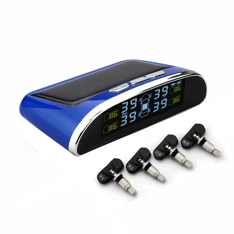 

TPMS Tire Pressure Monitoring System Plastic Case of Car Alarm logicar With 4 Sensors Tire Pressure Indicator Cap