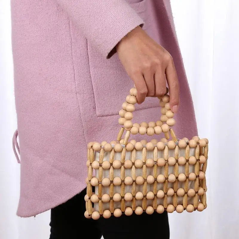 

2019 Simple Fashion Vintage Natural Bamboo Women Bags Mini Outdoor Summer Beach Clutch Women Shoulder Handbags