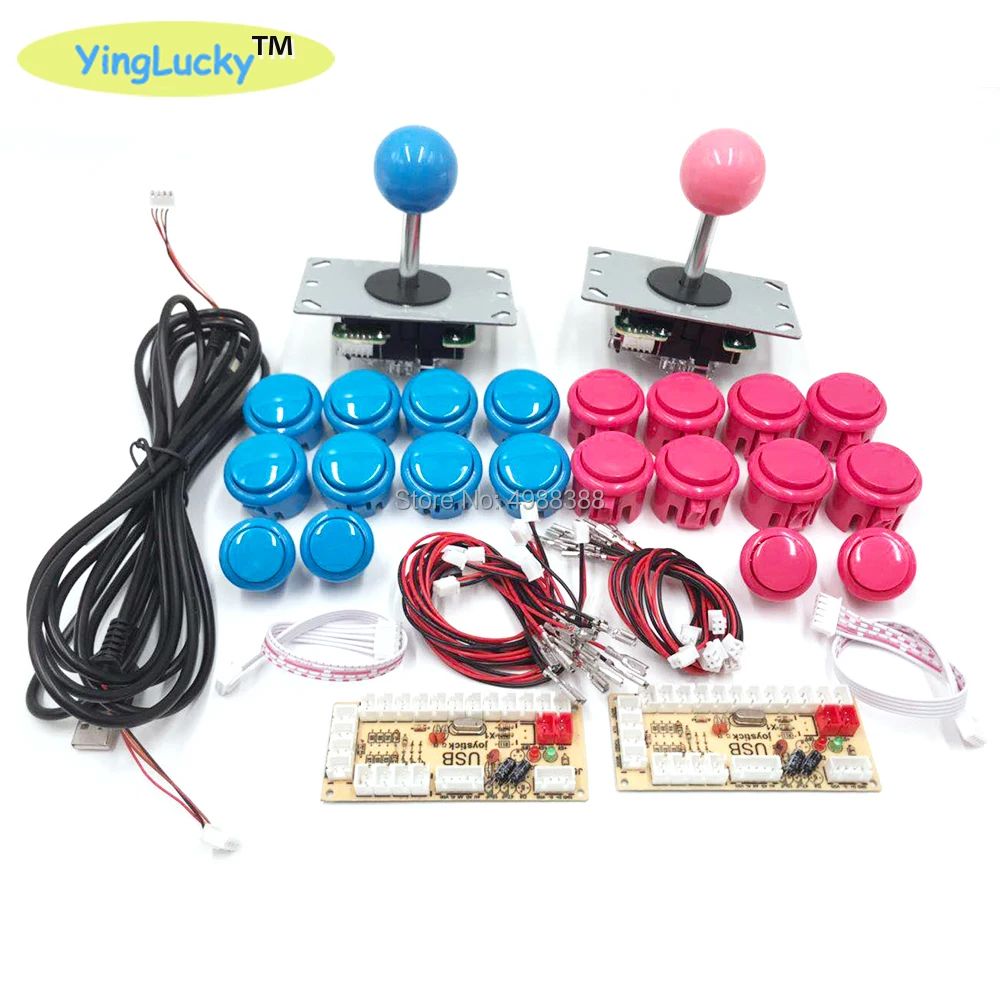 Yinglucky 2 игрока аркадная DIY Kit нулевой задержки USB кодер sanwa Джойстик sanwa 33 мм Кнопка PC Mame Raspberry pi 1 2 3