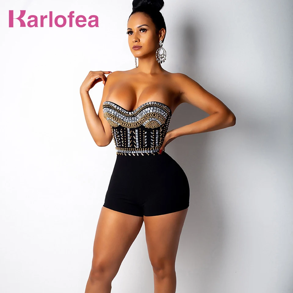 strapless bodycon romper
