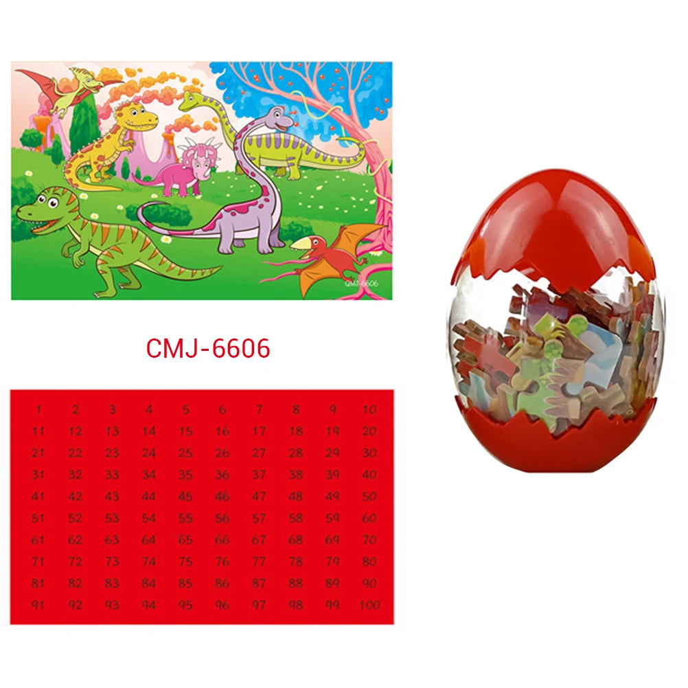 

Giant Dinosaur Eggs 60 Pieces Wooden Dinosaur Puzzle Children Plastic Toys Color Boxed Surprise Dinosaur Eggs Wood Puzzle