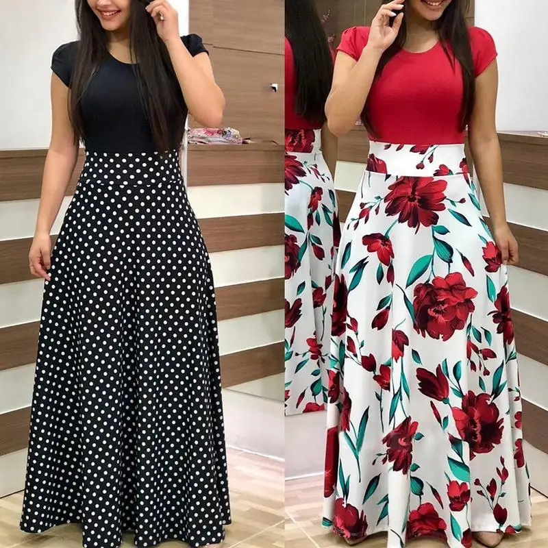 MISS M Boho Женское Платье макси с цветочным рисунком летнее пляжное платье модное