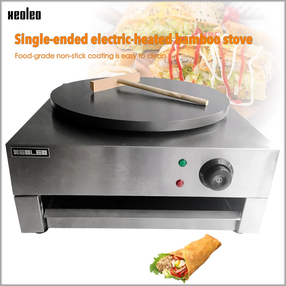 XEOLEO Single Plate Electric Crepe Maker Commercial Stainless Steel