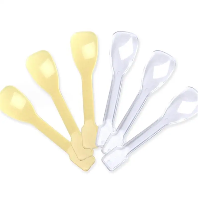 

100PCS/lot Spoons Disposable Plastic Thicken Flatware Spoons Mini Spoons Hard Spoons for Jelly Appetizer Dessert Ice Cream