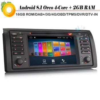 

DAB+Car stereo for BMW 5 Series E39 E53 X5 M5 Android 8.1 Autoradio Sat Nav GPS WIFI RDS Radio DVT-IN Bluetooth
