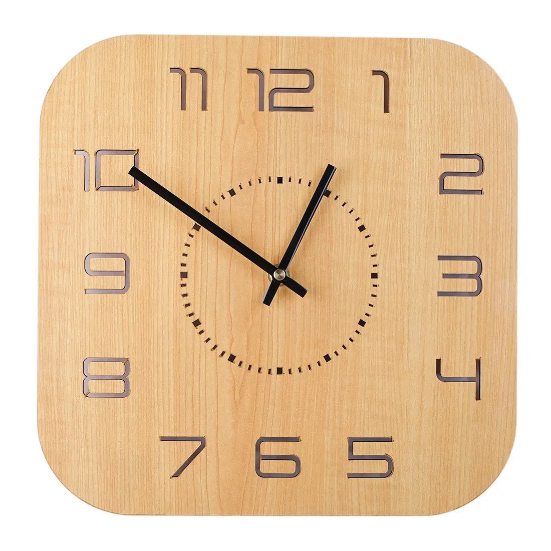 New Fashion 30*30cm Square Hollow Hanging Clock Silent Wall Clock for Home Living Room Office